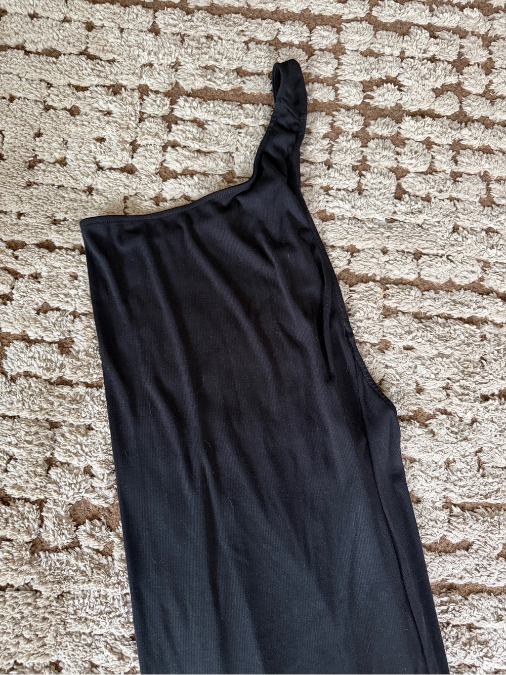 Free People Electric Black Saturday Night One-Shoulder Midi Dress - Picture 5 of 6